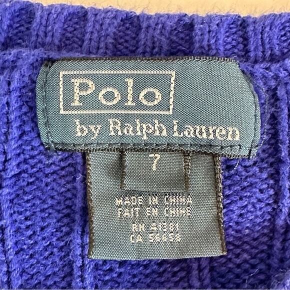 Polo Ralph Lauren Cable Knit Sweater Blue Youth 7 - Picture 3 of 8